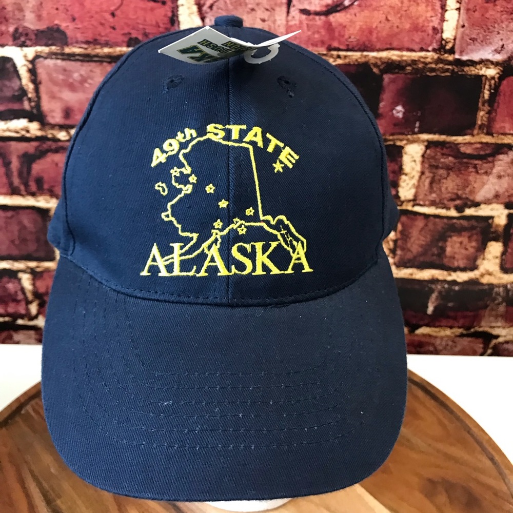New ALASKA 49th State Navy Snapback Hat